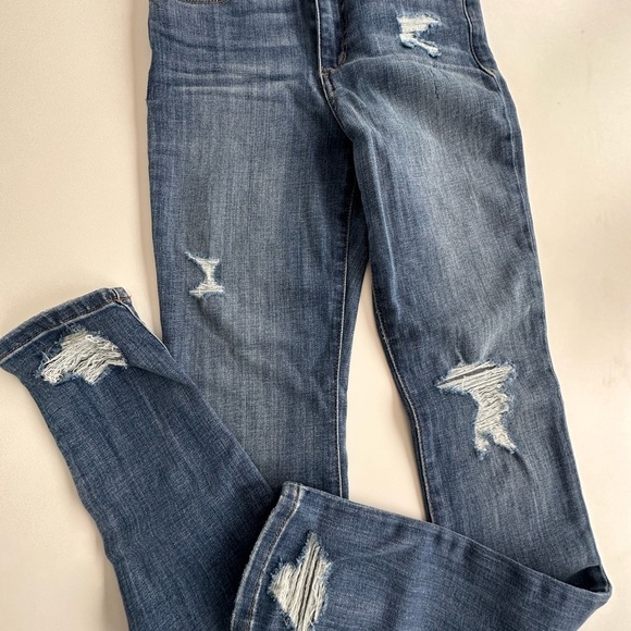 Joe’s Jeans high rise skinny size 25 medium dark blue distressed jeans - Picture 4 of 9